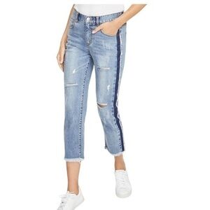 RACHEL Rachel Roy Fringe Straight‎ Crop Distressed Jeans Size 28
